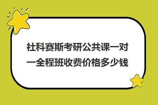 社科赛斯考研公共课一对一全程班收费价格多少钱（社科赛斯考研机构怎么样）