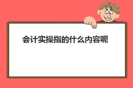 会计实操指的什么内容呢(会计实训的主要过程及内容)