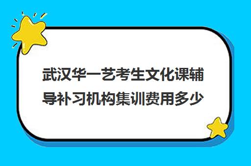 武汉华一艺考生文化课辅导补习机构集训费用多少钱