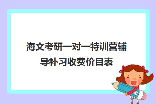 海文考研一对一特训营辅导补习收费价目表