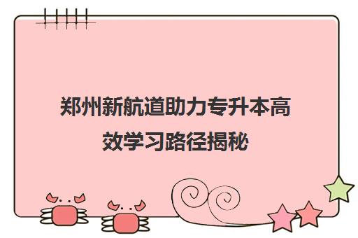 郑州新航道助力专升本高效学习路径揭秘