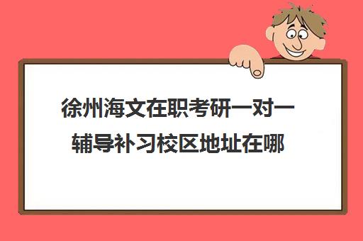 徐州海文在职考研一对一辅导补习校区地址在哪