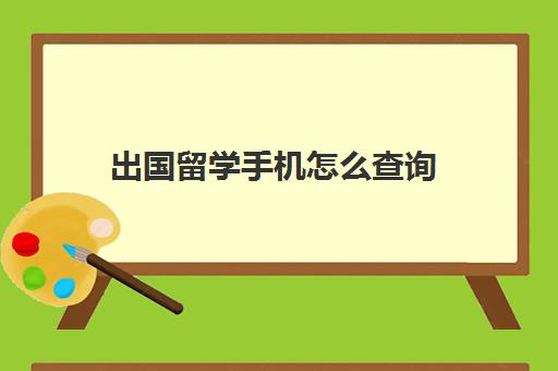 出国留学手机怎么查询(留学信息学信网能查到吗)