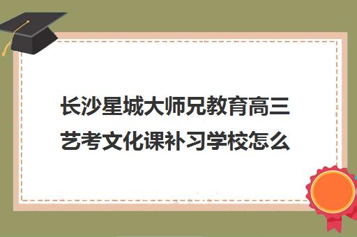 长沙星城大师兄教育高三艺考文化课补习学校怎么收费