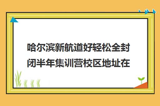 哈尔滨新航道好轻松全封闭半年集训营校区地址在哪（新东方和新航道考研哪个好）