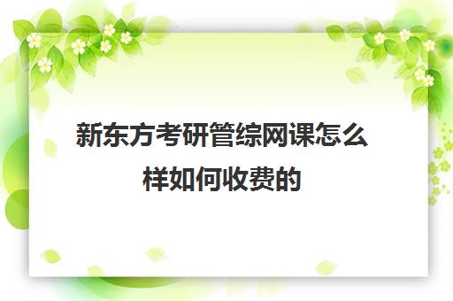 新东方考研管综网课怎么样如何收费的(新东方考研网课价目表)