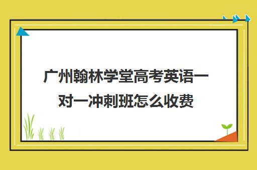 广州翰林学堂高考英语一对一冲刺班怎么收费(高考英语家教一对一)