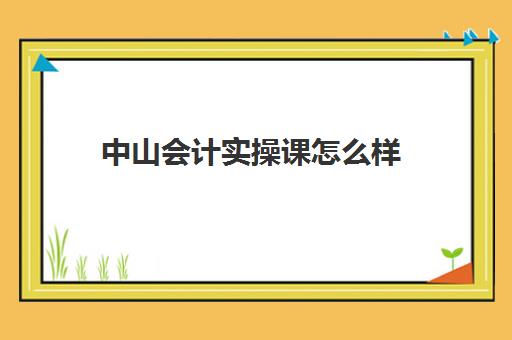 中山会计实操课怎么样(会计实务培训有用吗)