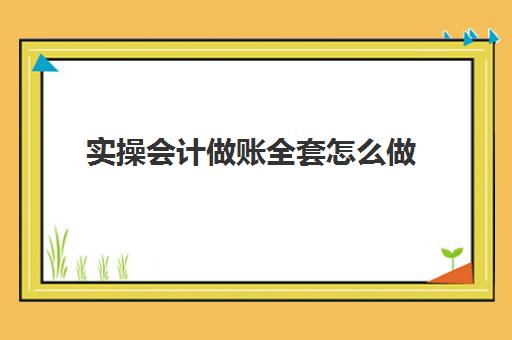 实操会计做账全套怎么做(新手会计做账步骤)