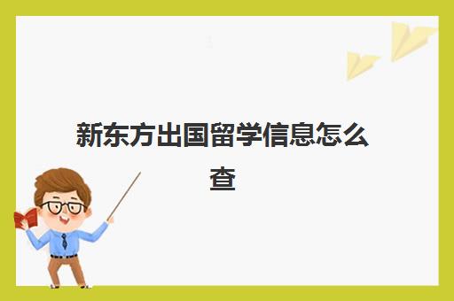 新东方出国留学信息怎么查(留学生怎么查学籍)