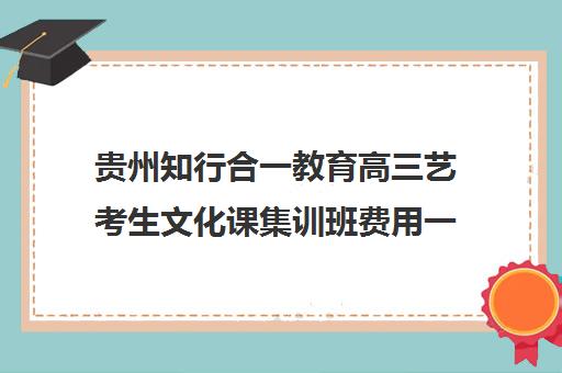 贵州知行合一教育高三艺考生文化课集训班费用一般多少钱(艺考生文化课分数线)