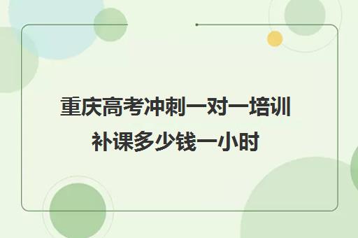 重庆高考冲刺一对一培训补课多少钱一小时(高三辅导一对一多少钱)