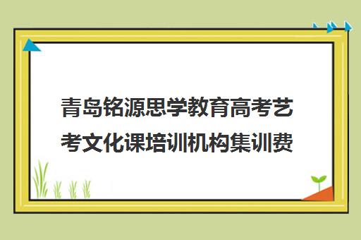 青岛铭源思学教育高考艺考文化课培训机构集训费用多少钱(艺考美术集训)