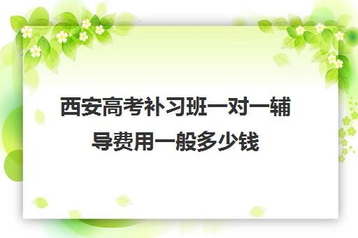 西安高考补习班一对一辅导费用一般多少钱