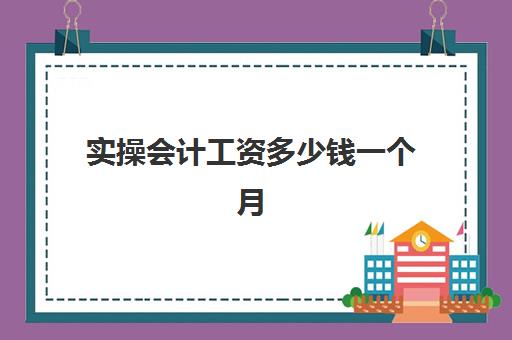 实操会计工资多少钱一个月(中级会计师一个月收入?)