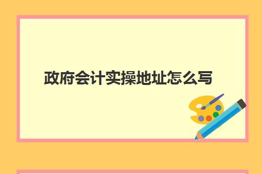 政府会计实操地址怎么写(政府会计主要做哪些工作)