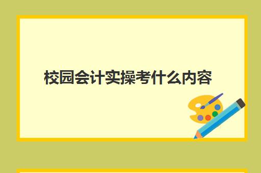 校园会计实操考什么内容(会计专业基础知识)