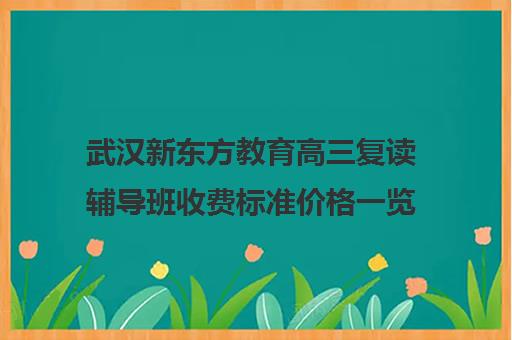 武汉新东方教育高三复读辅导班收费标准价格一览(小学作业辅导班收费)