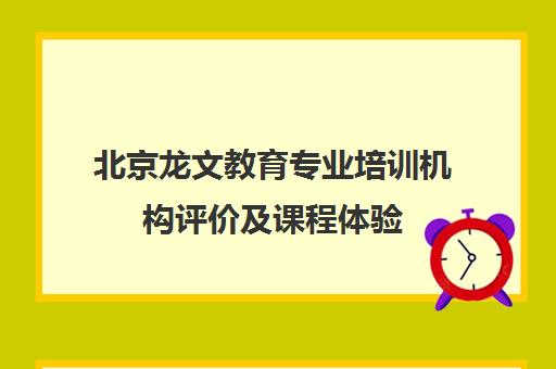 北京龙文教育专业培训机构评价及课程体验