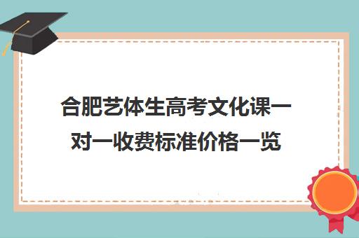 合肥艺体生高考文化课一对一收费标准价格一览(合肥艺考培训机构哪家好)