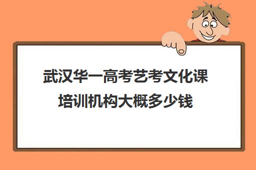 武汉华一高考艺考文化课培训机构大概多少钱(北京三大艺考培训机构)