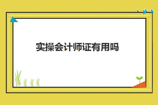 实操会计师证有用吗(考初级会计证有用吗)