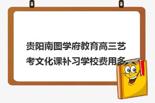 贵阳南图学府教育高三艺考文化课补习学校费用多少钱