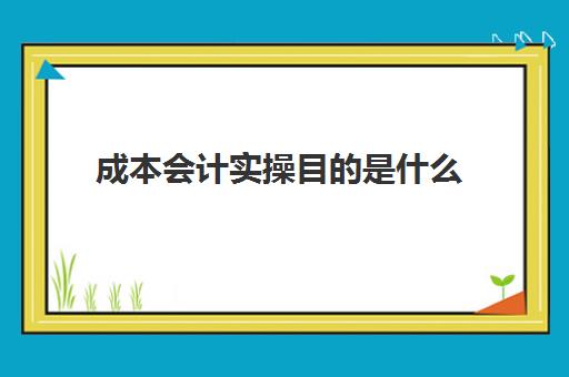 成本会计实操目的是什么(成本会计实训过程与内容)