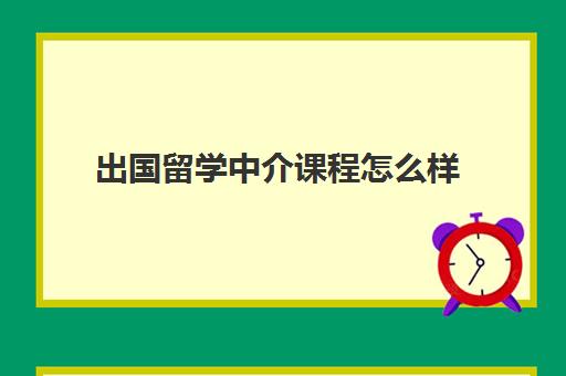 出国留学中介课程怎么样(中介出国留学)