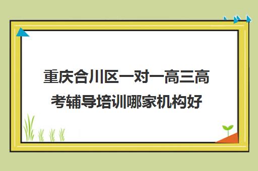 重庆合川区一对一高三高考辅导培训哪家机构好(高三补课有必要吗)