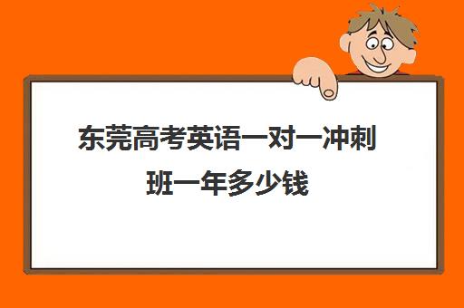 东莞高考英语一对一冲刺班一年多少钱(新东方高三一对一收费价格表)