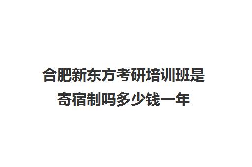 合肥新东方考研培训班是寄宿制吗多少钱一年(合肥有哪些考研培训机构)