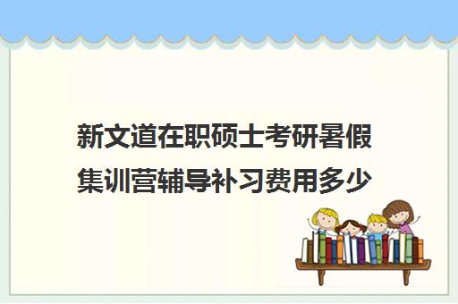 新文道在职硕士考研暑假集训营辅导补习费用多少钱