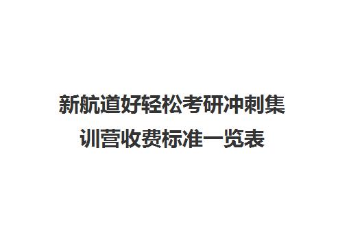 新航道好轻松考研冲刺集训营收费标准一览表（新航道价目表）