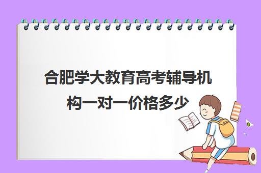 合肥学大教育高考辅导机构一对一价格多少（合肥初中补课机构哪个好排名）