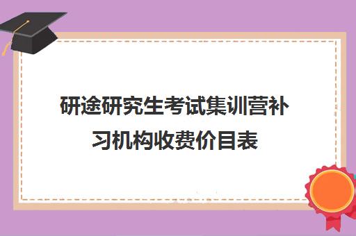 研途研究生考试集训营补习机构收费价目表