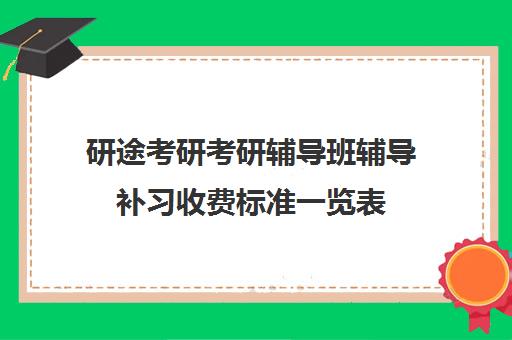 研途考研考研辅导班辅导补习收费标准一览表