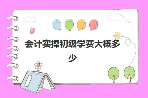 会计实操初级学费大概多少(初级会计证有用吗)