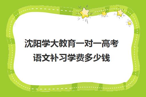 沈阳学大教育一对一高考语文补习学费多少钱