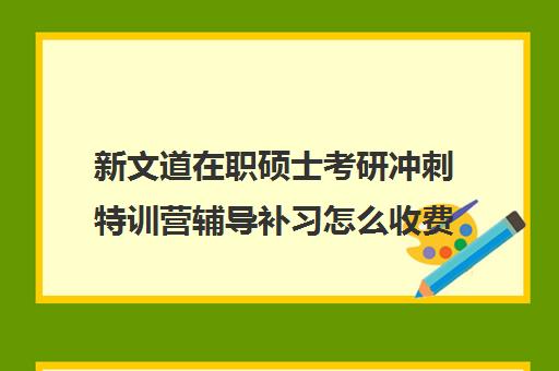 新文道在职硕士考研冲刺特训营辅导补习怎么收费