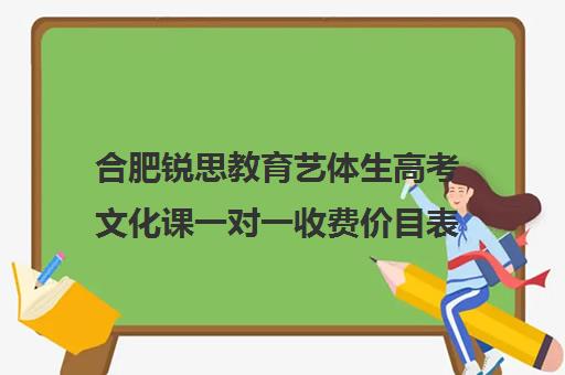 合肥锐思教育艺体生高考文化课一对一收费价目表（合肥艺考生文化课培训机构排名）