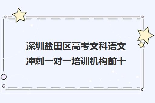 深圳盐田区高考文科语文冲刺一对一培训机构前十排名(深圳哪个补课机构比较好)