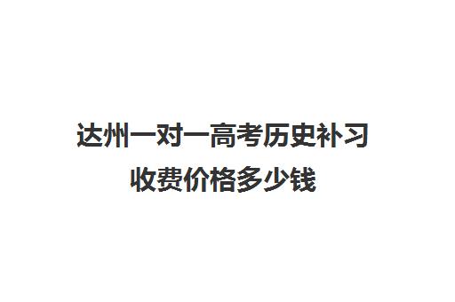 达州一对一高考历史补习收费价格多少钱