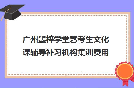 广州墨梓学堂艺考生文化课辅导补习机构集训费用多少钱