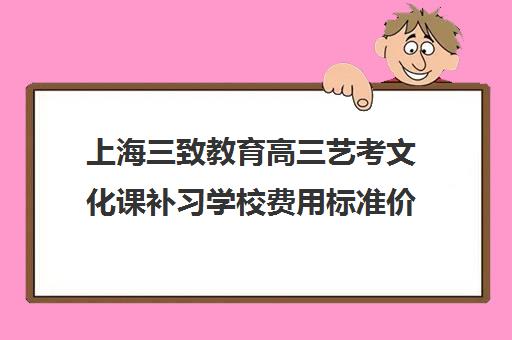 上海三致教育高三艺考文化课补习学校费用标准价格表