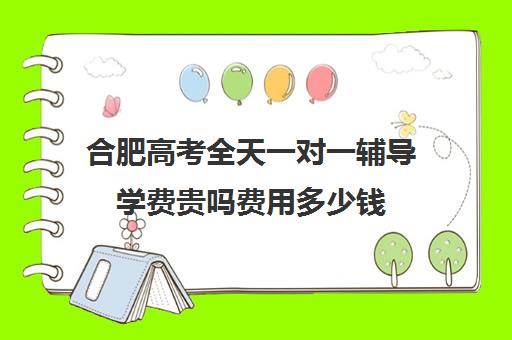 合肥高考全天一对一辅导学费贵吗费用多少钱(合肥比较出名辅导班)