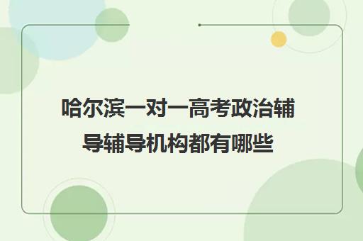 哈尔滨一对一高考政治辅导辅导机构都有哪些(哈尔滨高中全日制培训机构有哪些)