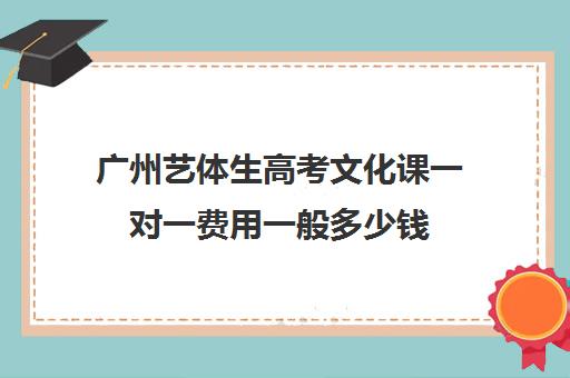 广州艺体生高考文化课一对一费用一般多少钱(艺体生高中三年要花多少钱)