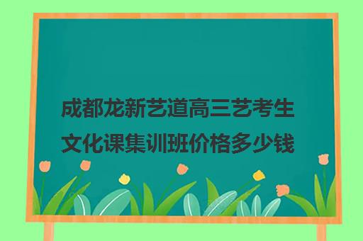 成都龙新艺道高三艺考生文化课集训班价格多少钱(成都美术艺考培训机构排行榜前十)