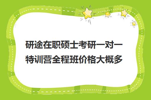 研途在职硕士考研一对一特训营全程班价格大概多少钱（在职考研培训机构排名）